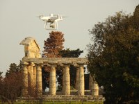 2023 Drone with multispectral camera in front of Athena temple in Paestum